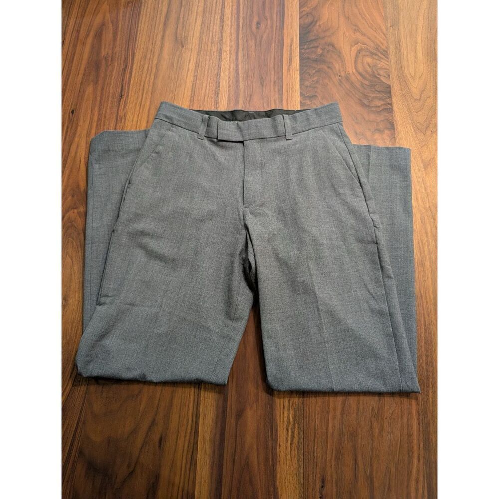 Calvin Klein Boys Gray Flat Front Bi-Stretch Straight Leg Dress Pants Size 18